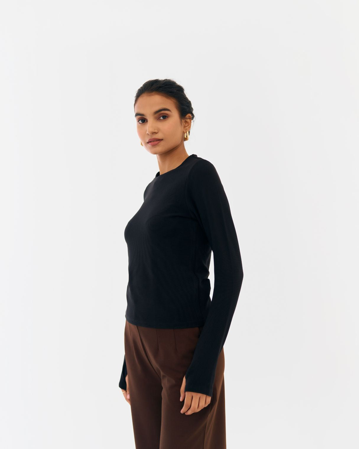 Fiona Round Neck Top Black