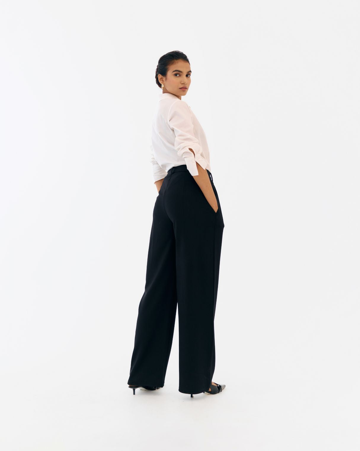 Flex Flared Trousers Black