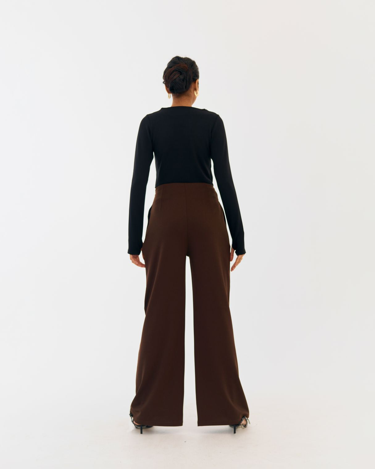 Flex Flared Trousers Brown