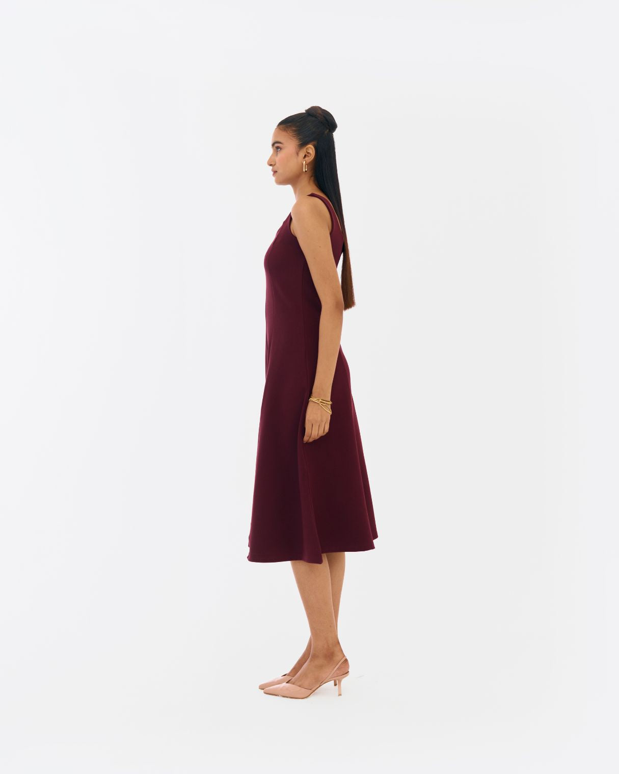 Holly Wine Fit and flare dress