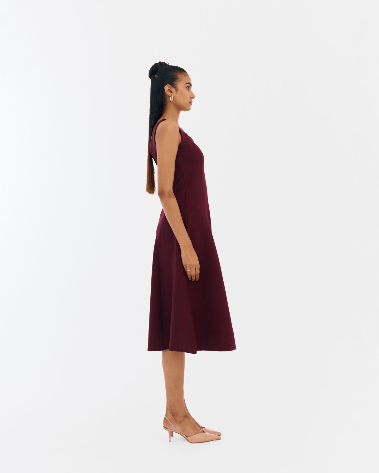 Holly Wine Fit and flare dress