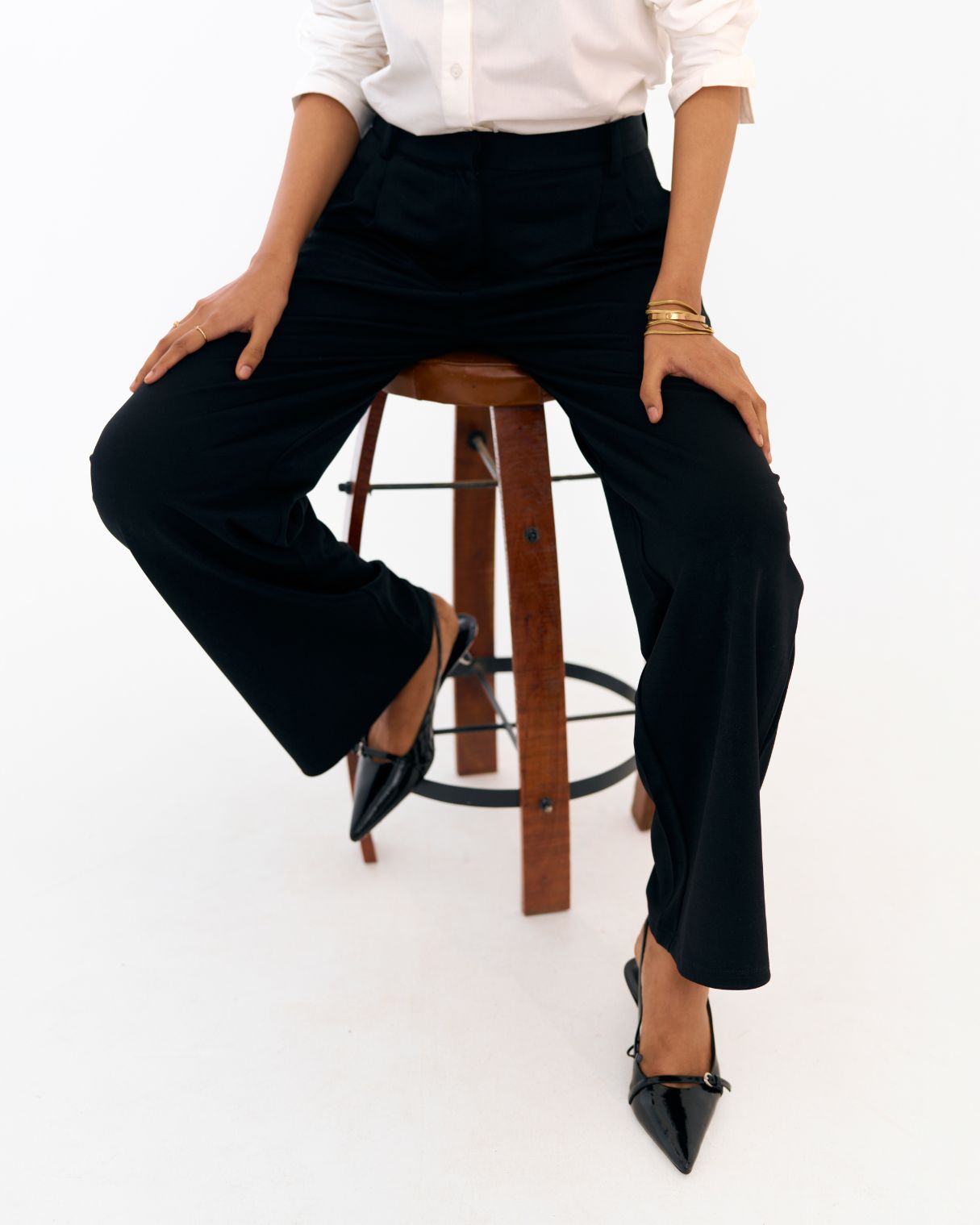 Flex Flared Trousers Black