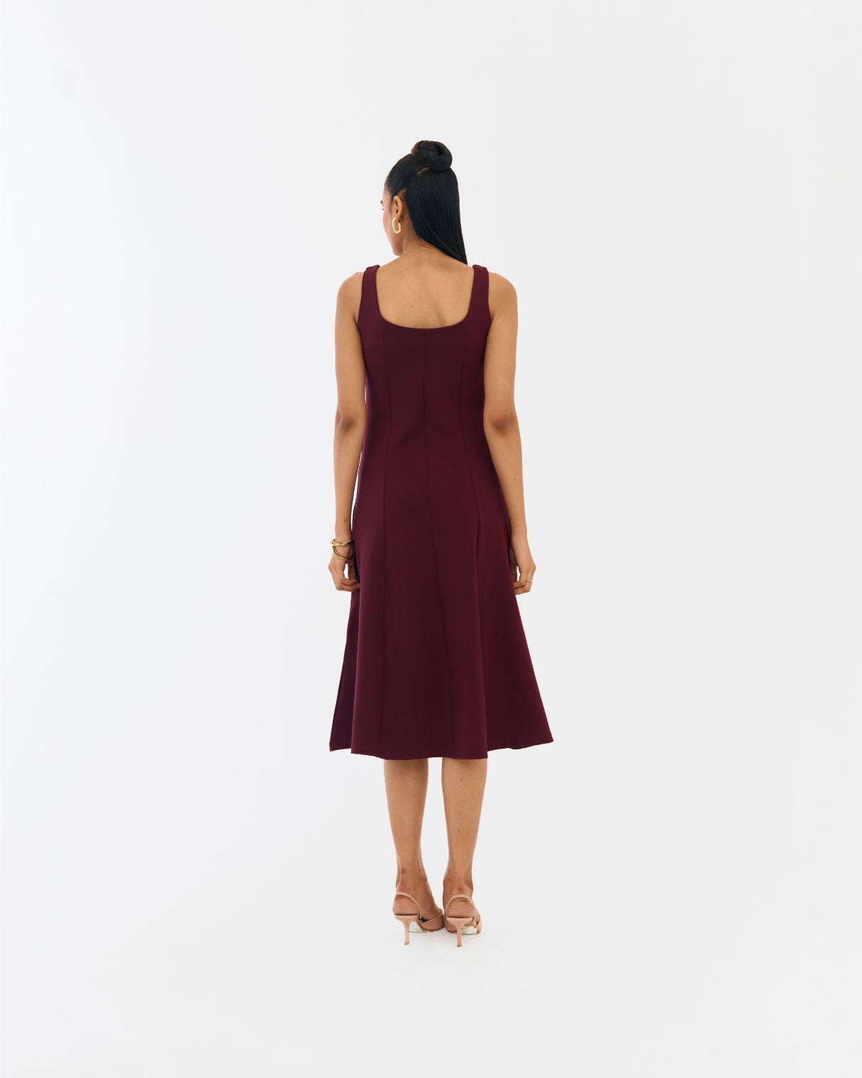 Holly Wine Fit and flare dress