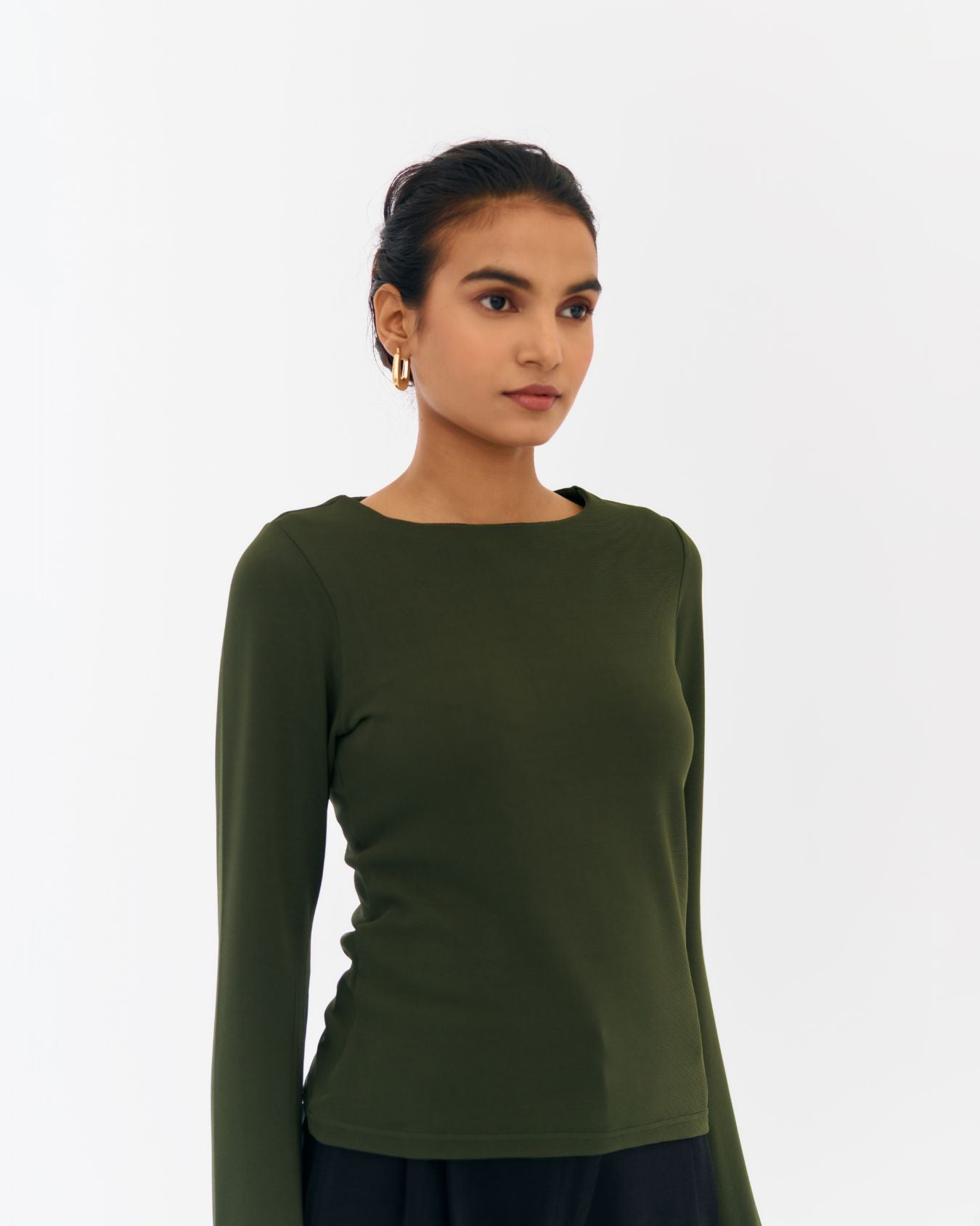 Fiona Round Neck Top Olive
