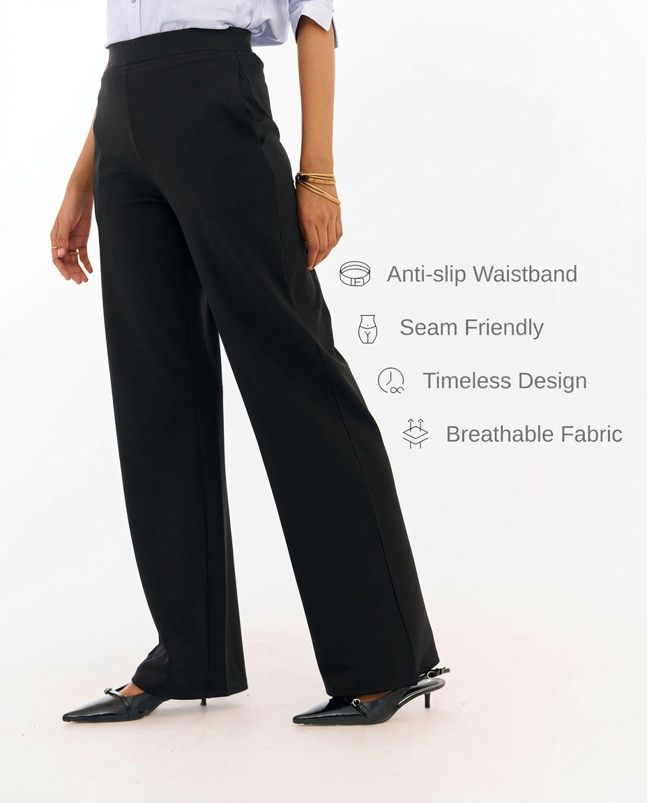 Flex Flared Trousers Black
