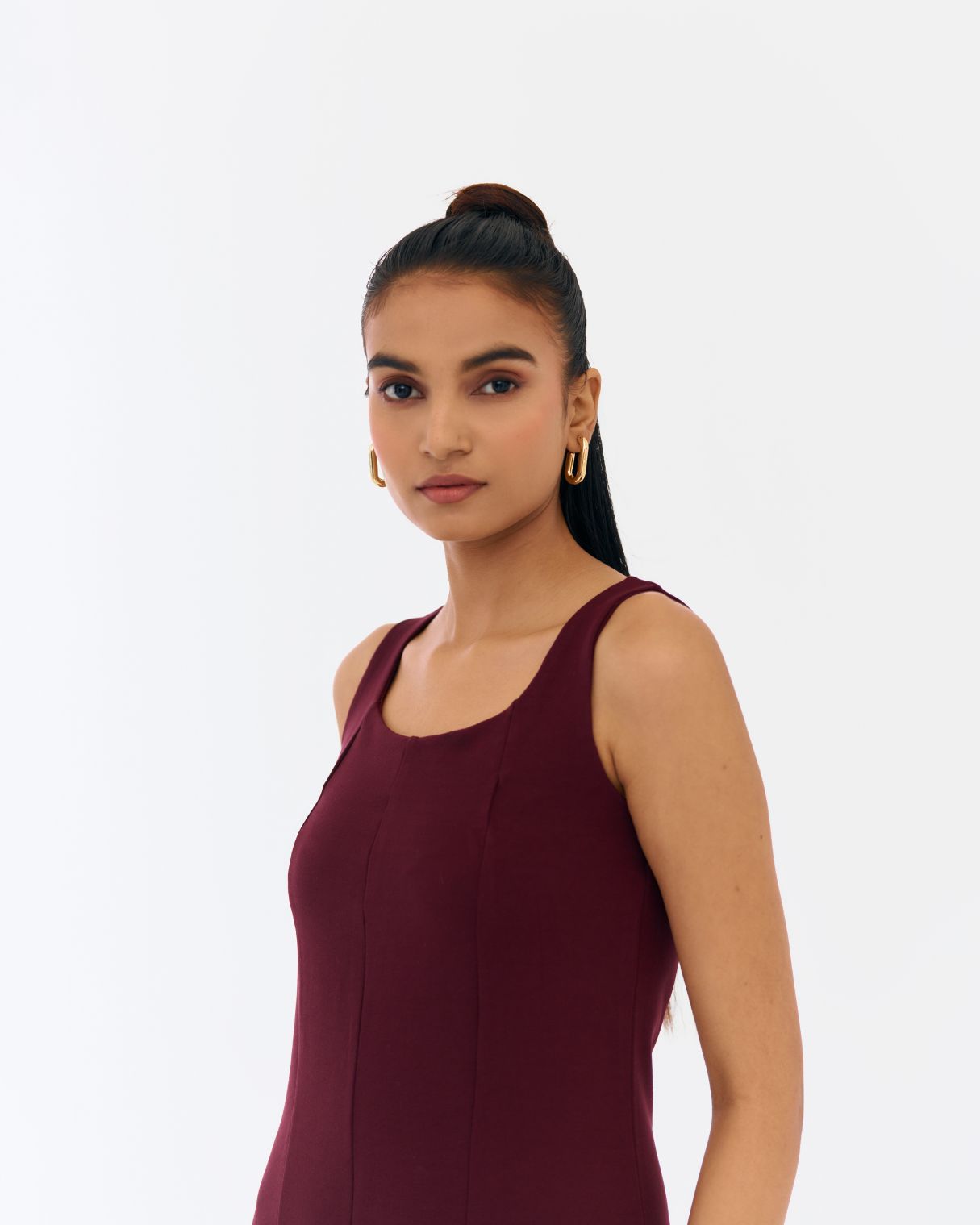 Holly Wine Fit and flare dress