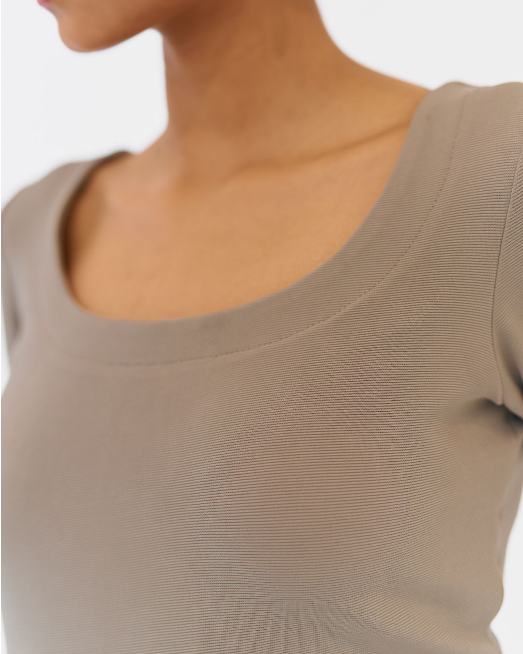 Eva Scoop Neck Top Grey
