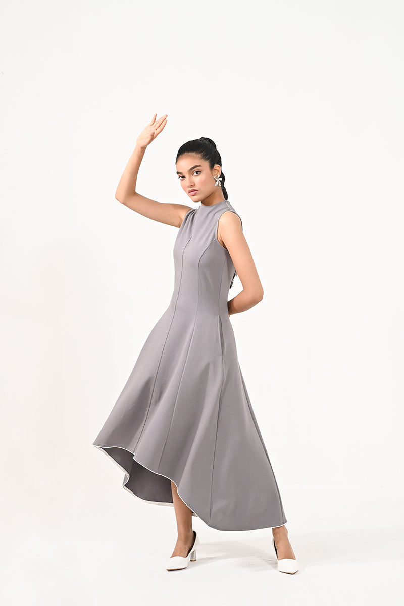 Lumi Grey Asymmetric Dress