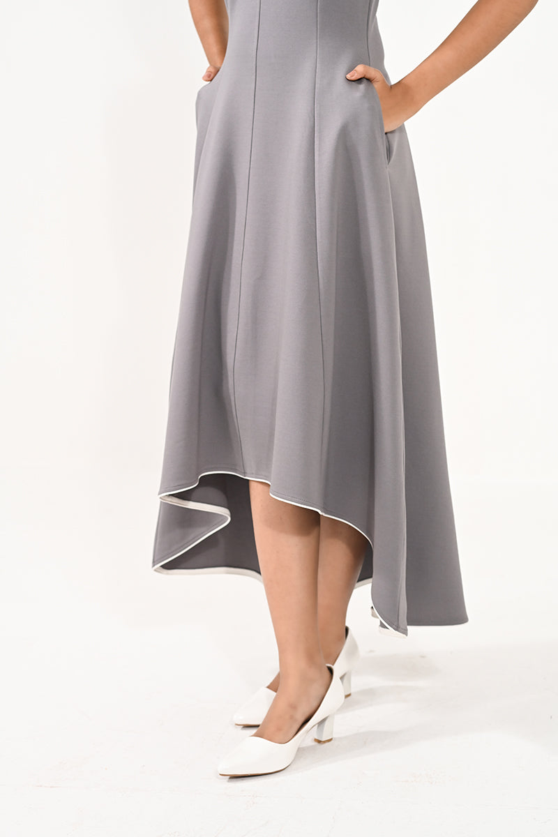 Lumi Grey Asymmetric Dress