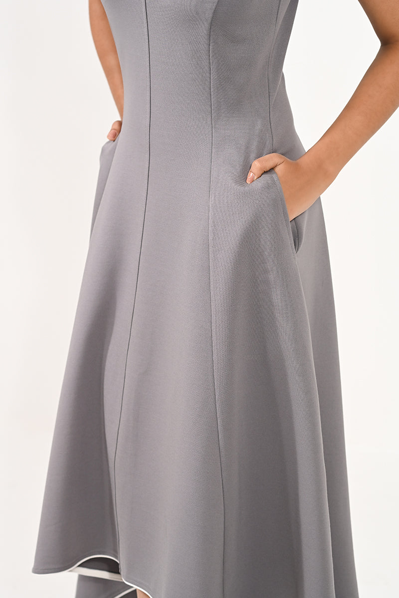 Lumi Grey Asymmetric Dress