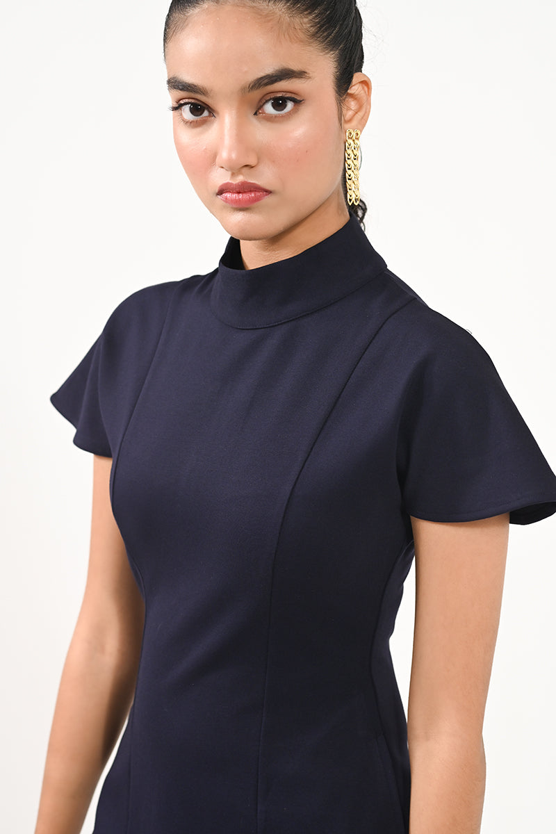 Roma Blue Slit Dress