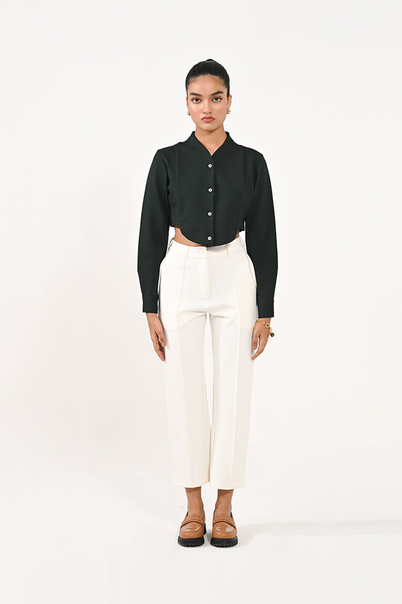 Tapered pintuck pants