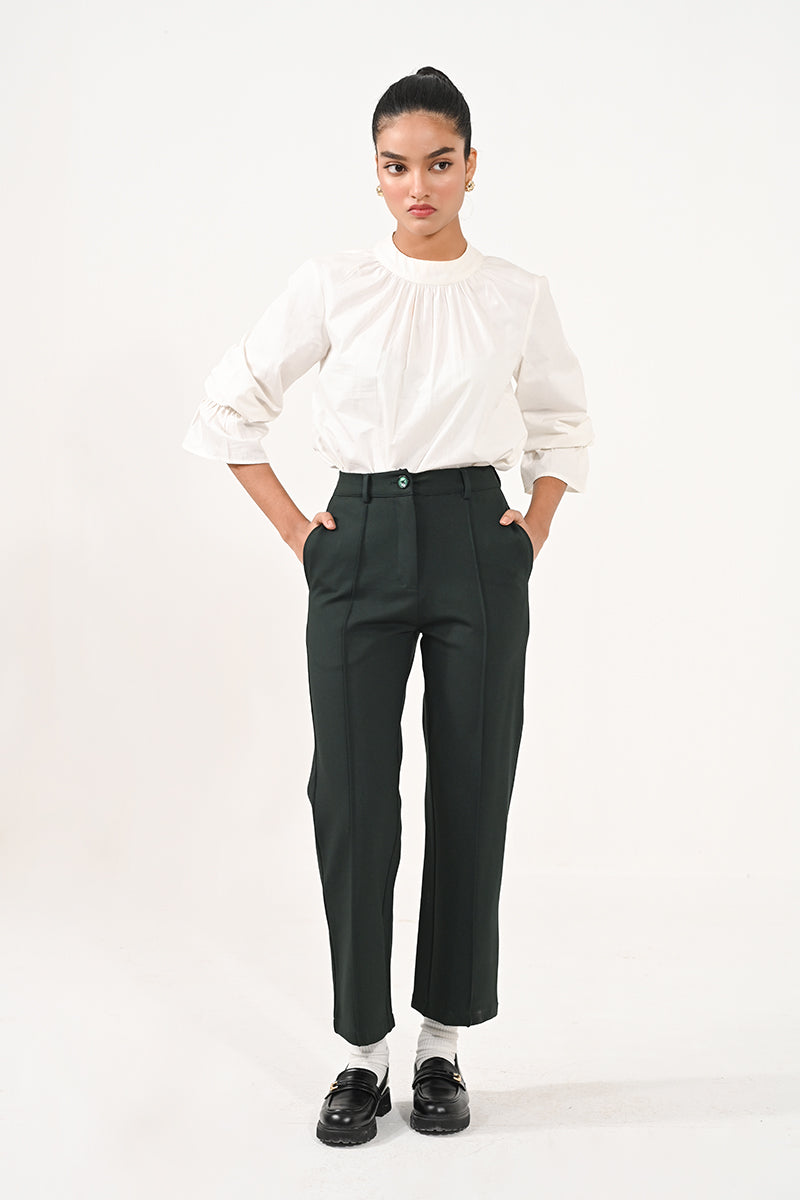 Tapered pintuck pants