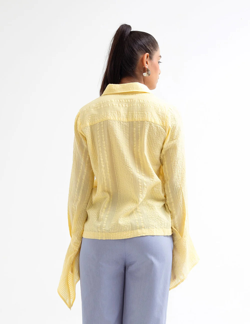Olive Green Pointed Cuff Shirt
