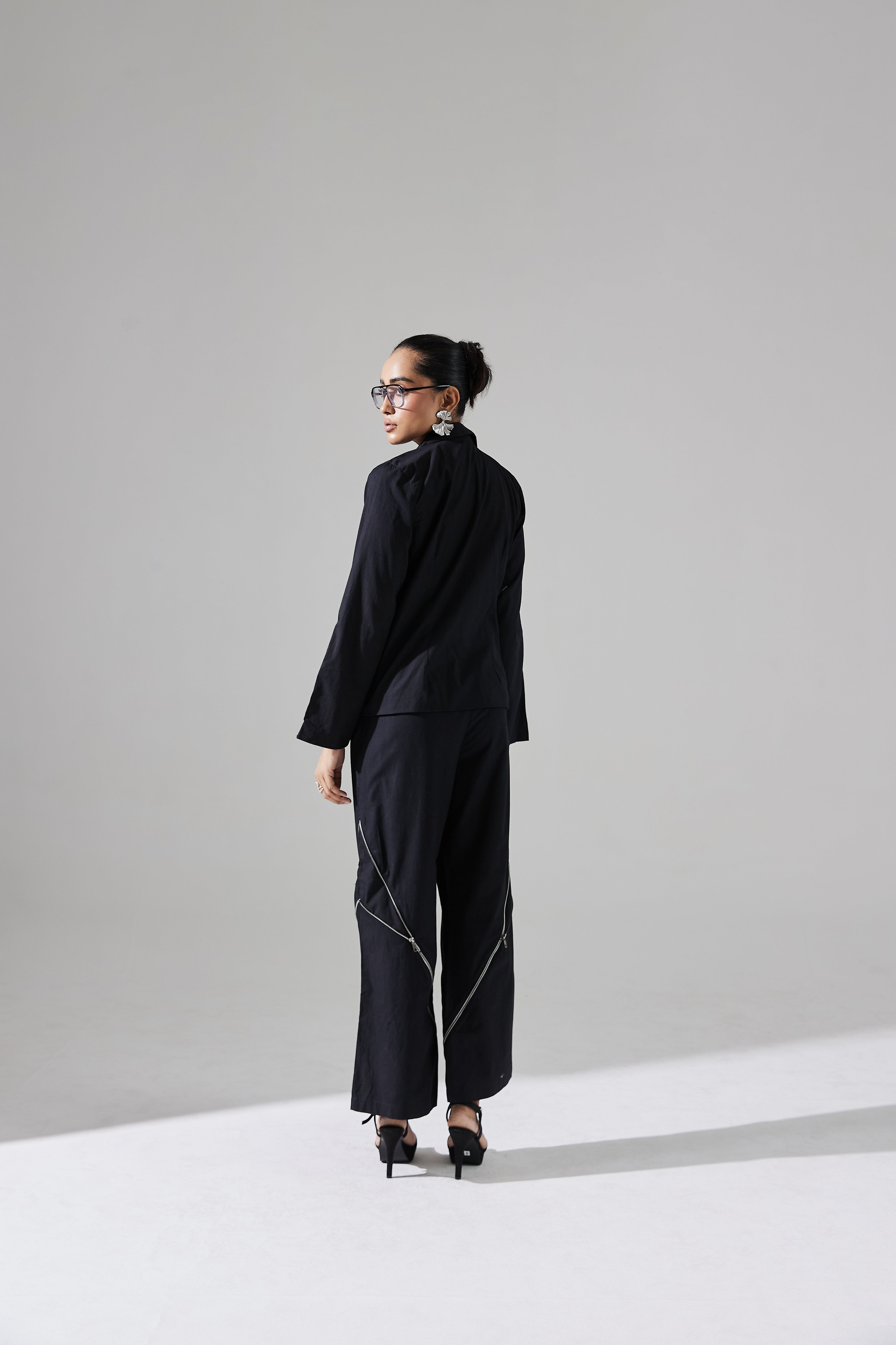 Zipper Design Straight Leg Pants