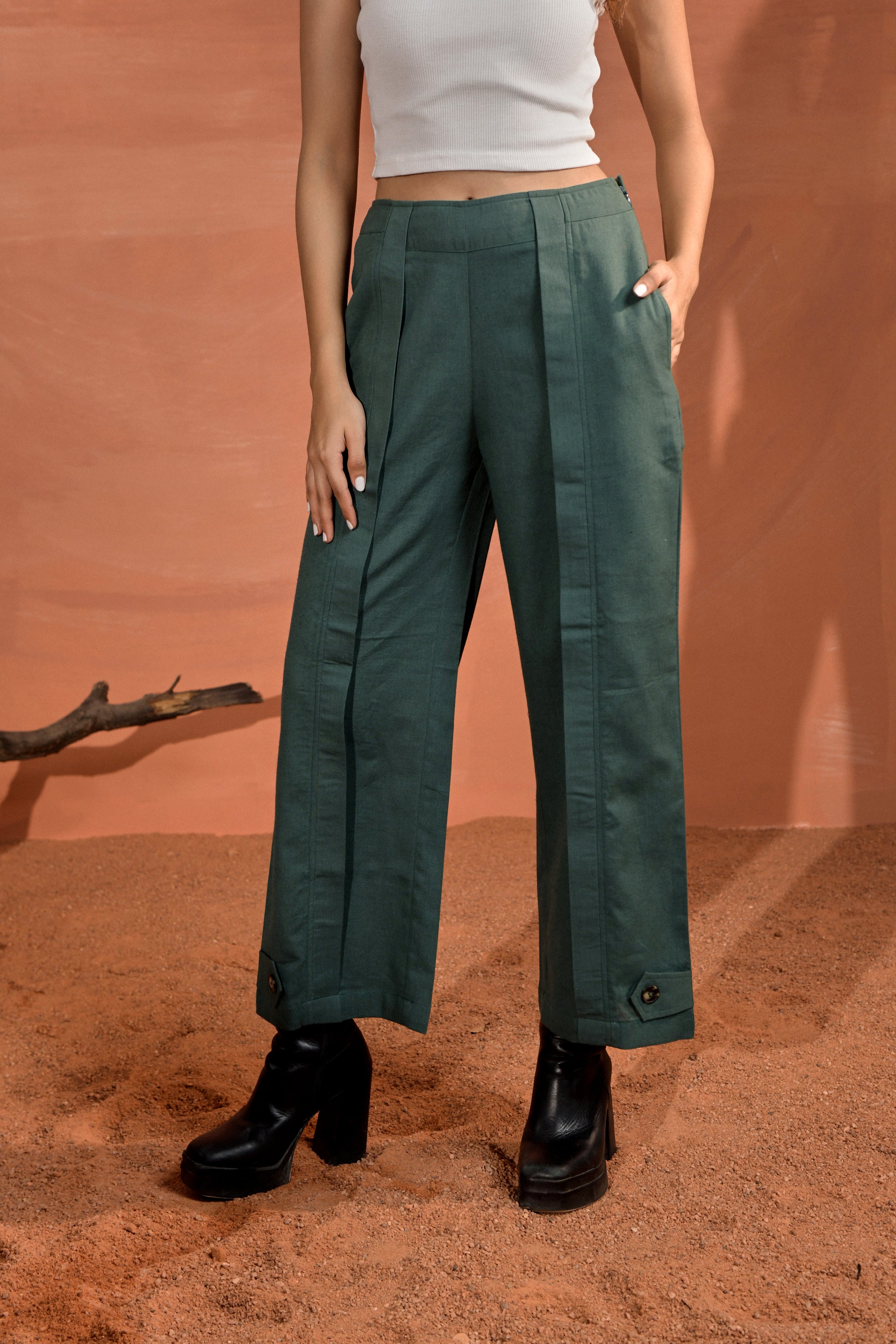 Yoshida Mid-Rise Straight Pants
