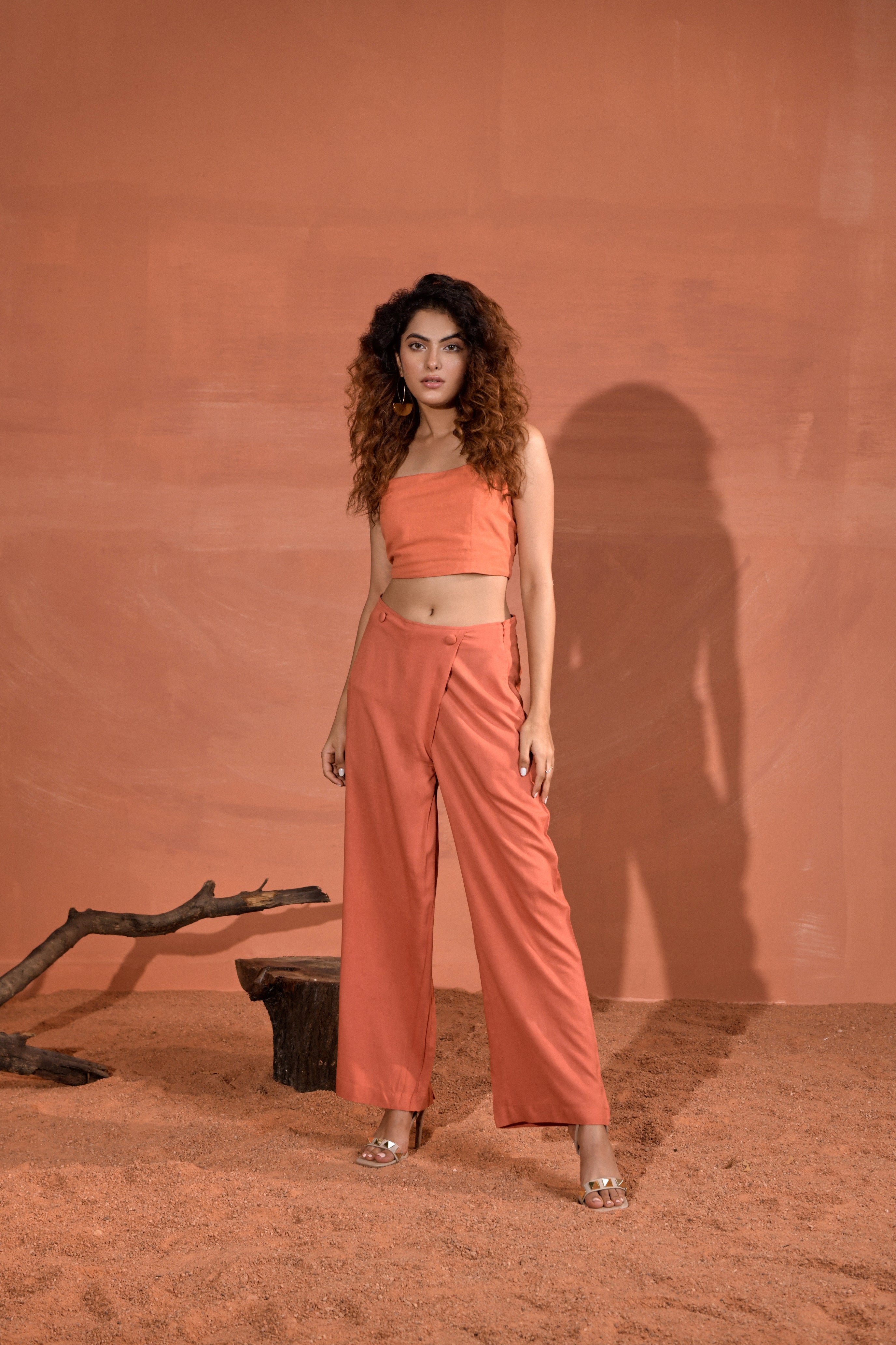Camelia Mid-Rise Straight Flowy Pants