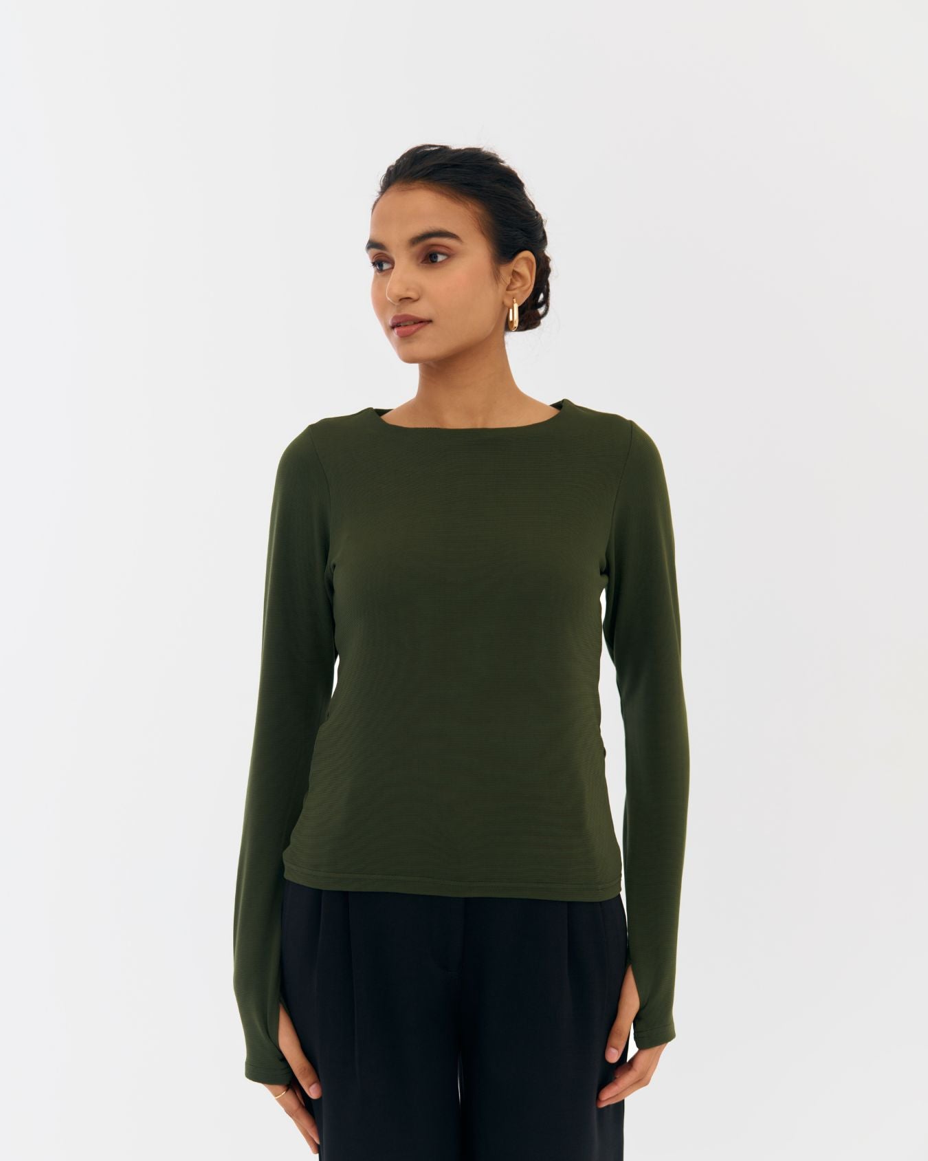 Fiona Round Neck Top Olive