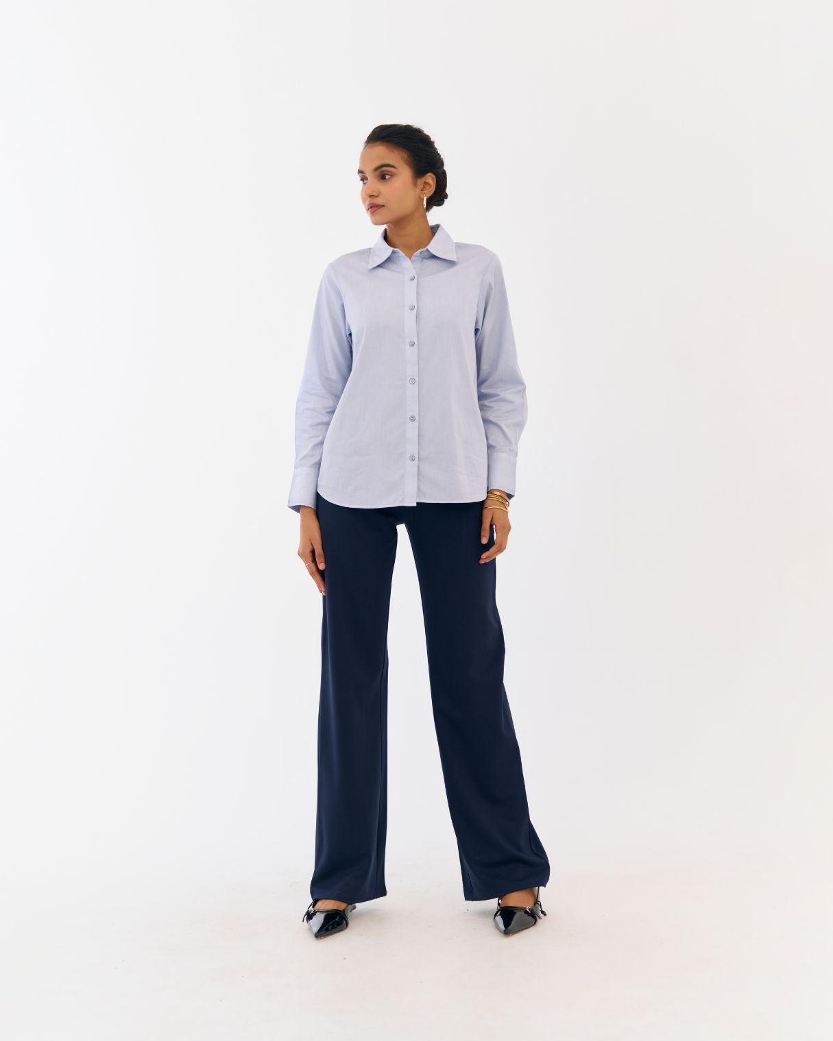 Astral Sky Blue Cotton Relaxed Shirt