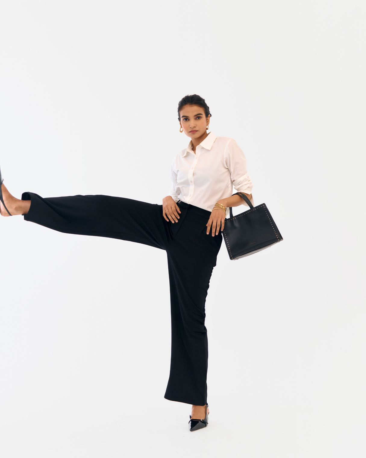 Flex Flared Trousers Black