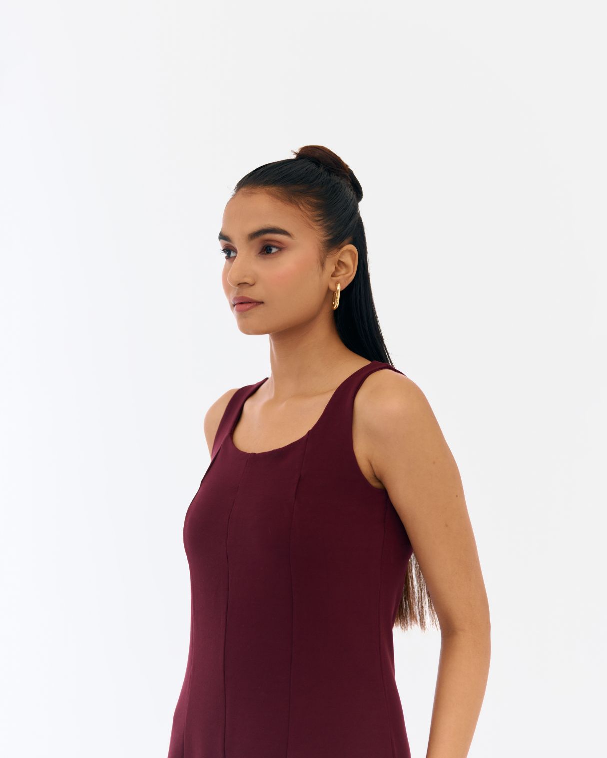 Holly Wine Fit and flare dress