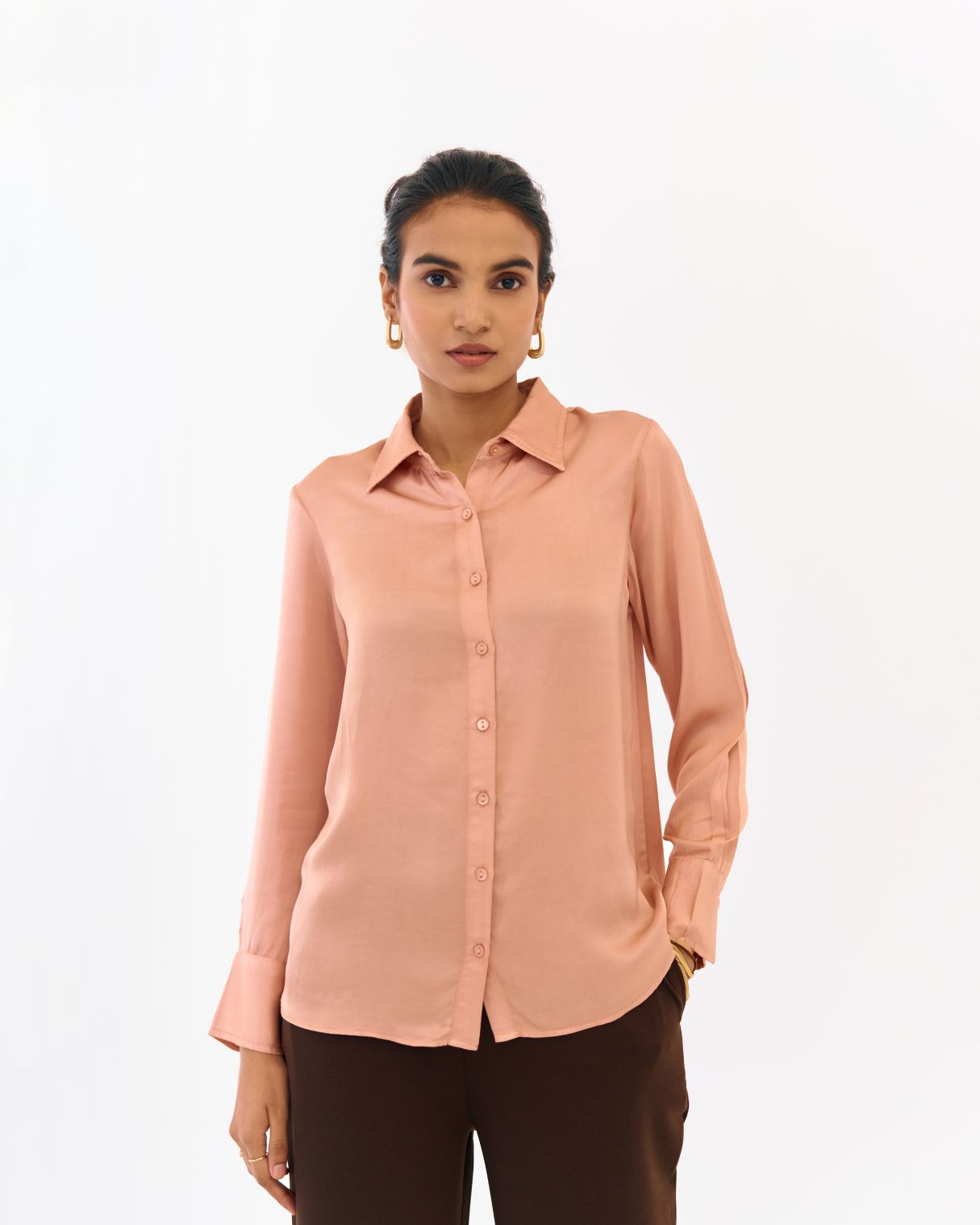 Liora Cream Satin Relaxed Shirt