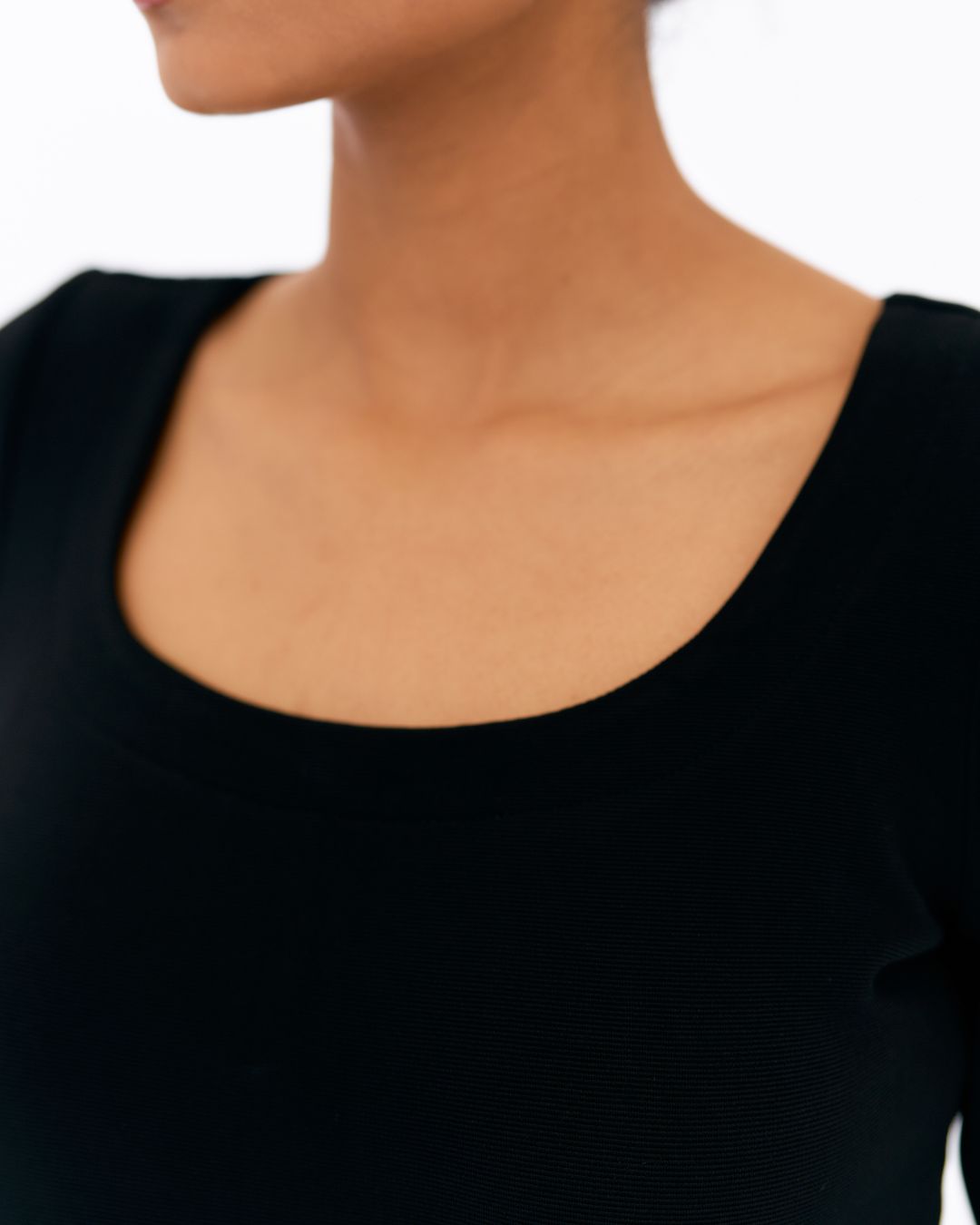Eva Scoop Neck Top Black