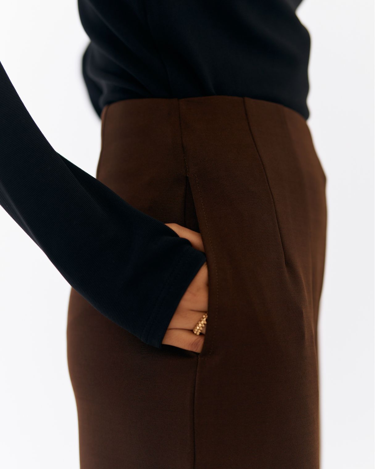 Flex Flared Trousers Brown