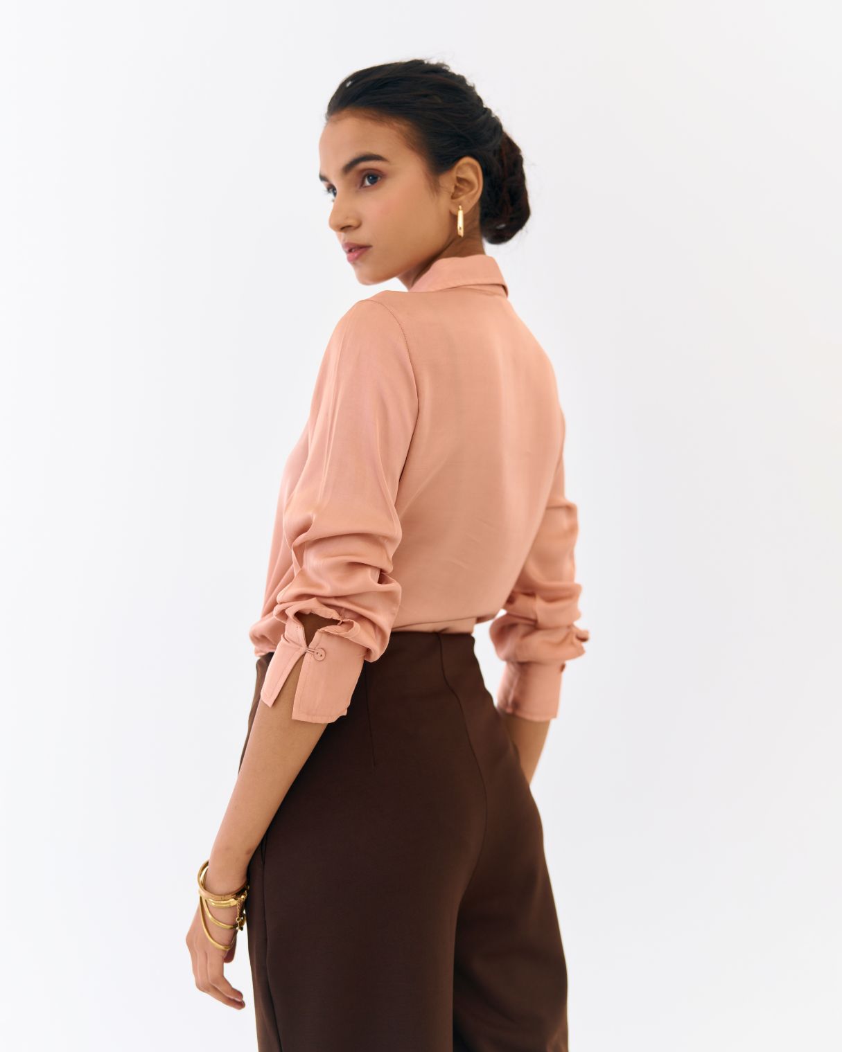 Liora Cream Satin Relaxed Shirt