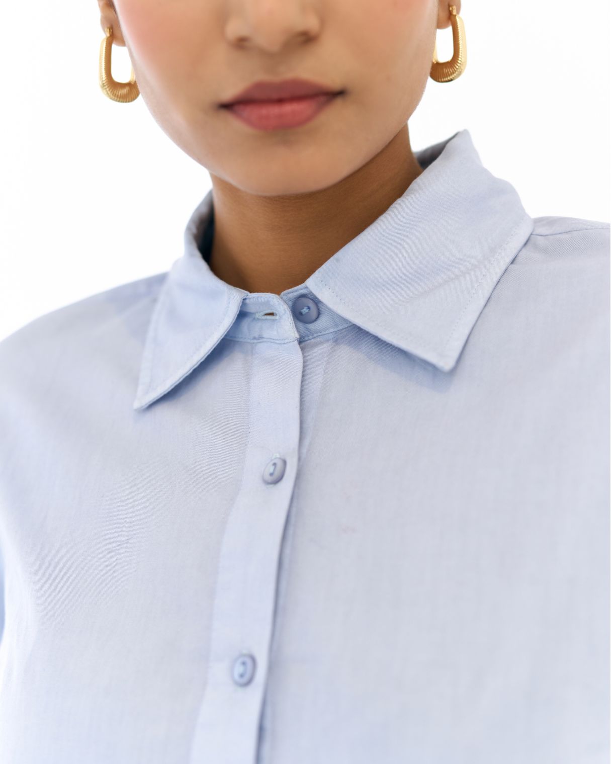 Astral Sky Blue Cotton Relaxed Shirt