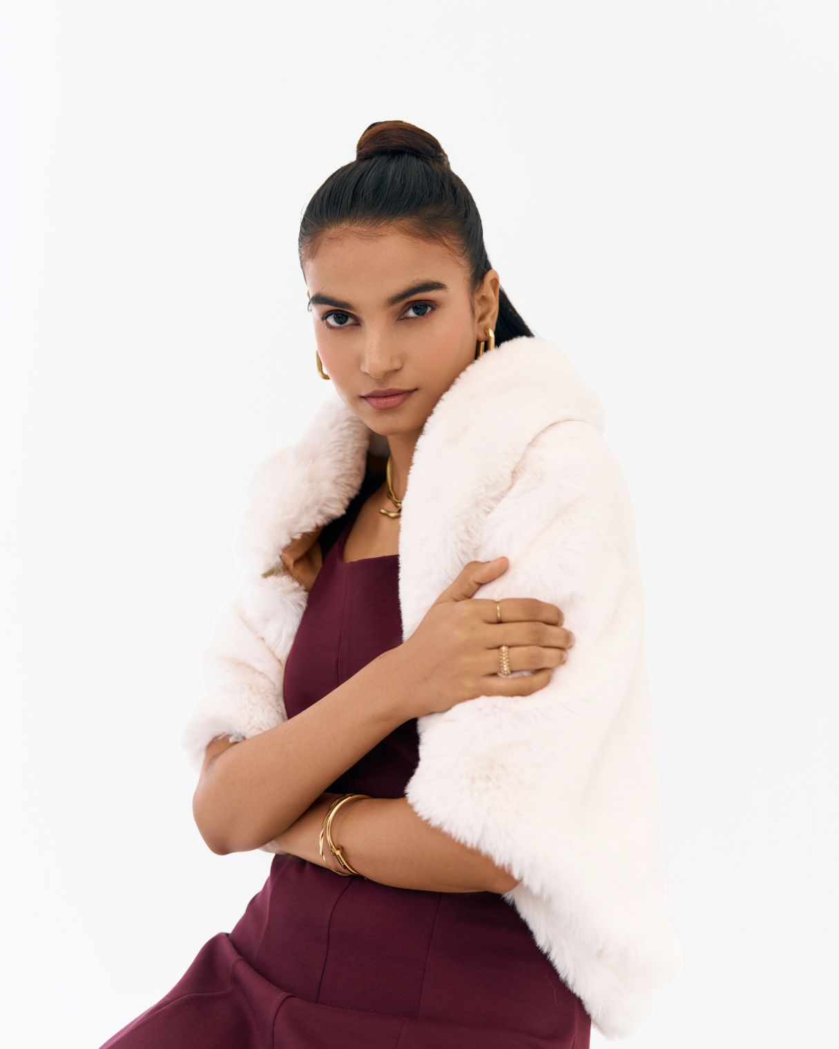 Holly Wine Fit and flare dress