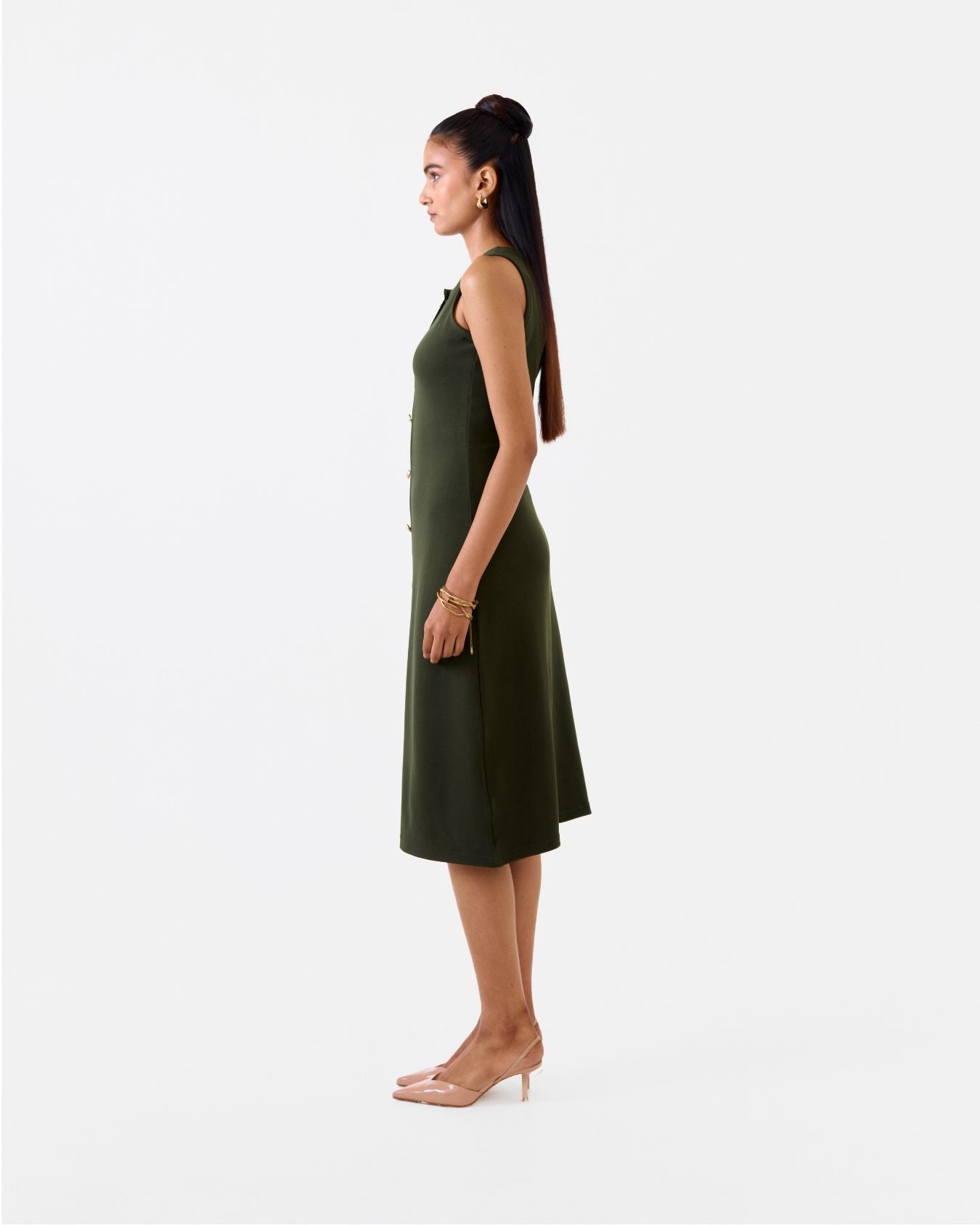Macy Olive A-line Dress