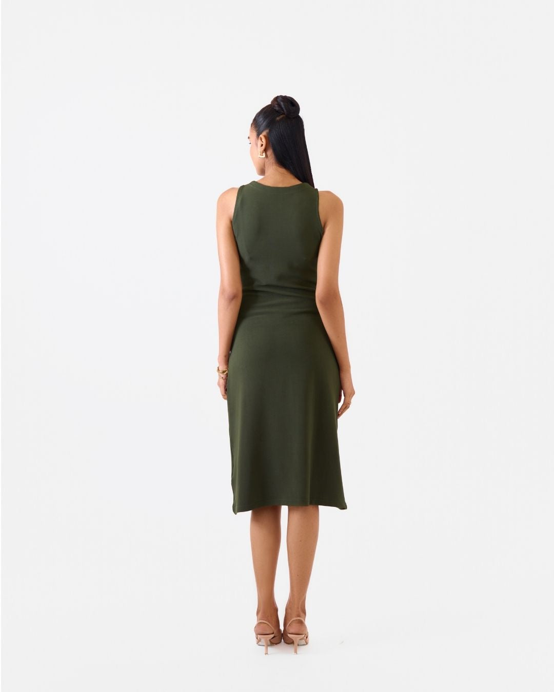 Macy Olive A-line Dress