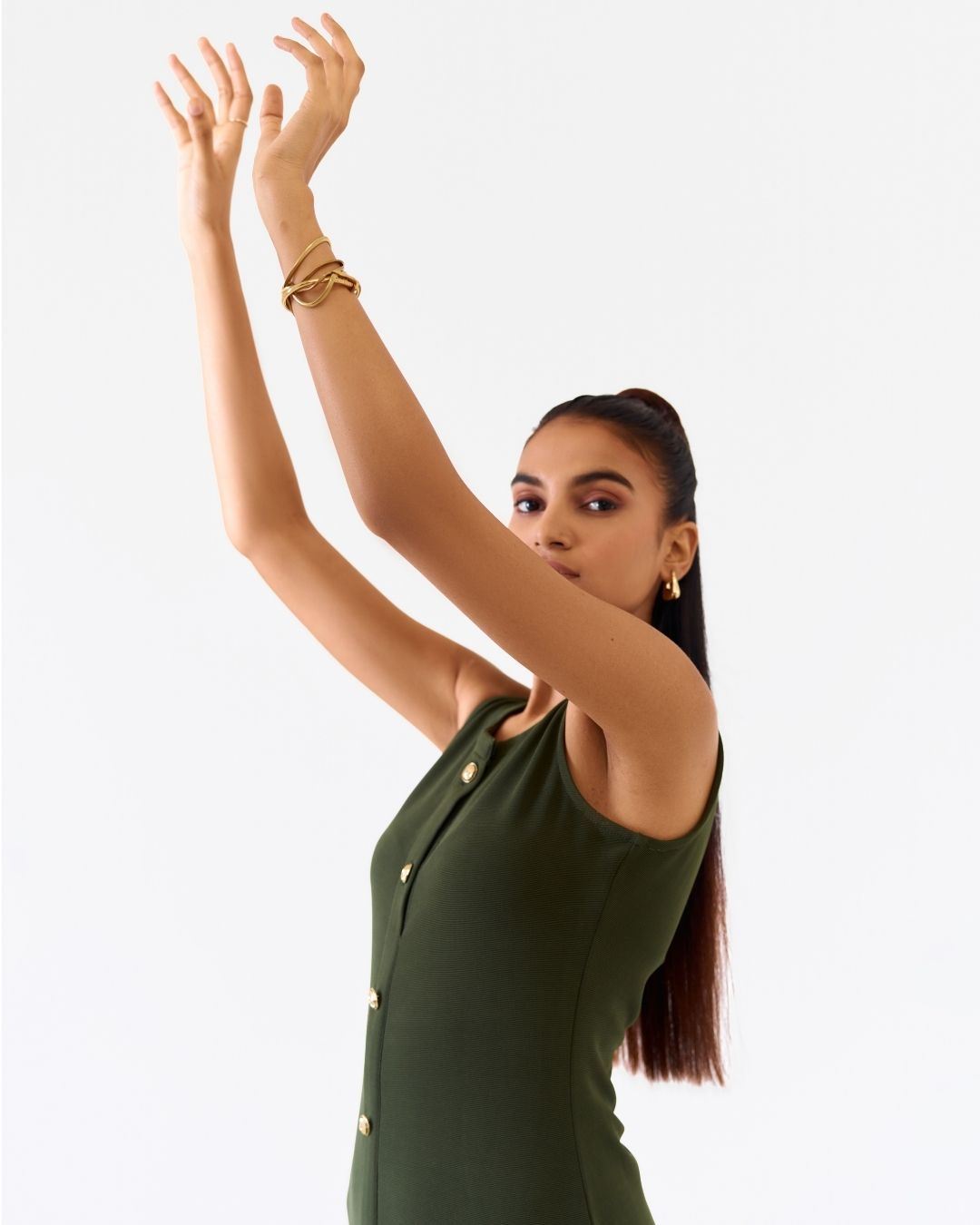 Macy Olive A-line Dress