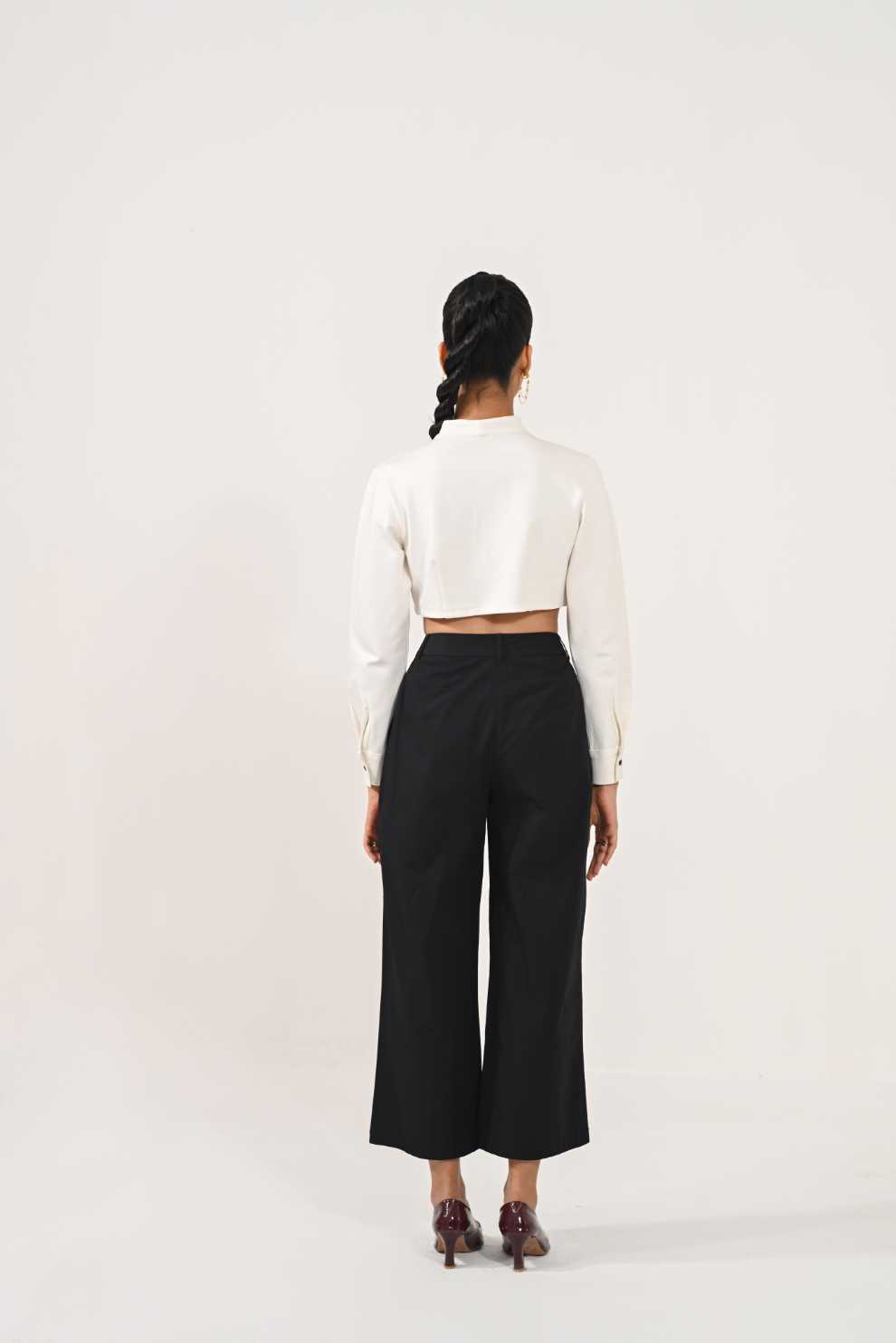 Tuxedo crop shirt