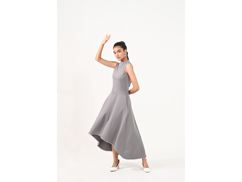 Lumi Grey Asymmetric Dress