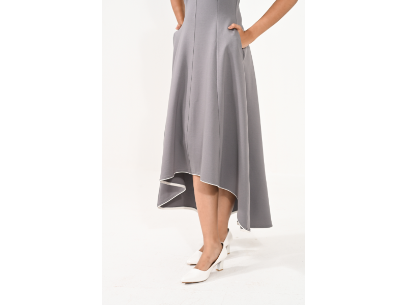 Lumi Grey Asymmetric Dress