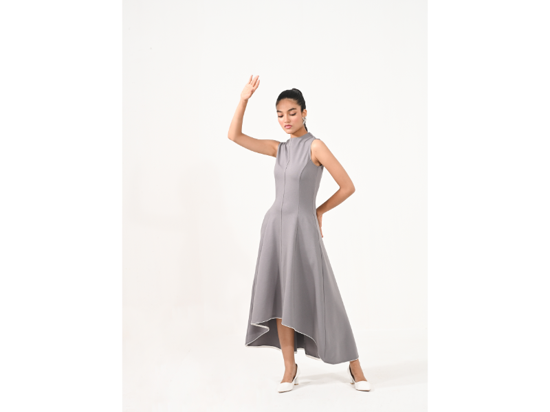 Lumi Grey Asymmetric Dress