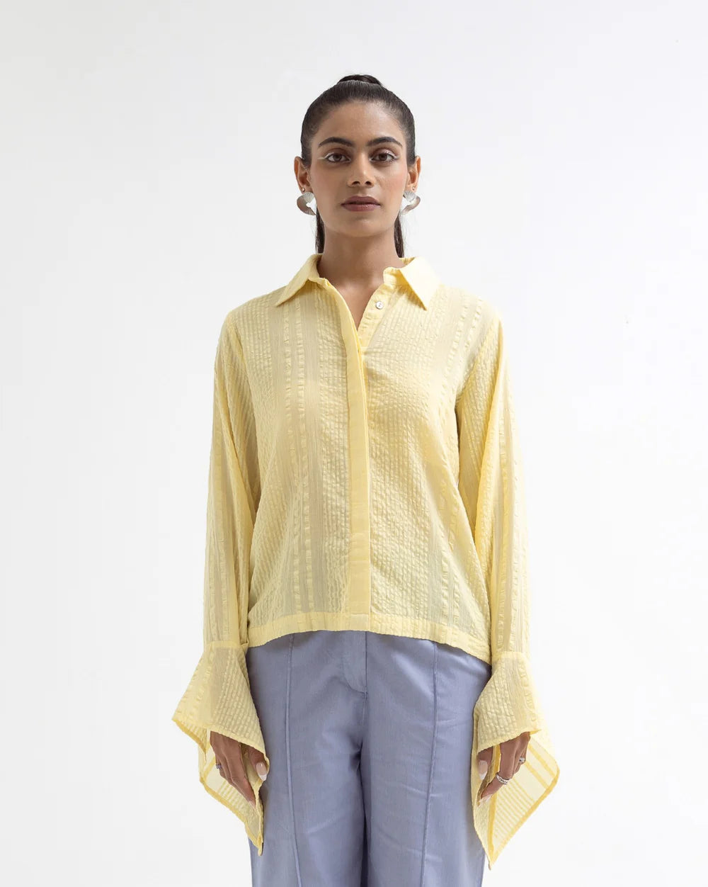 Olive Green Pointed Cuff Shirt