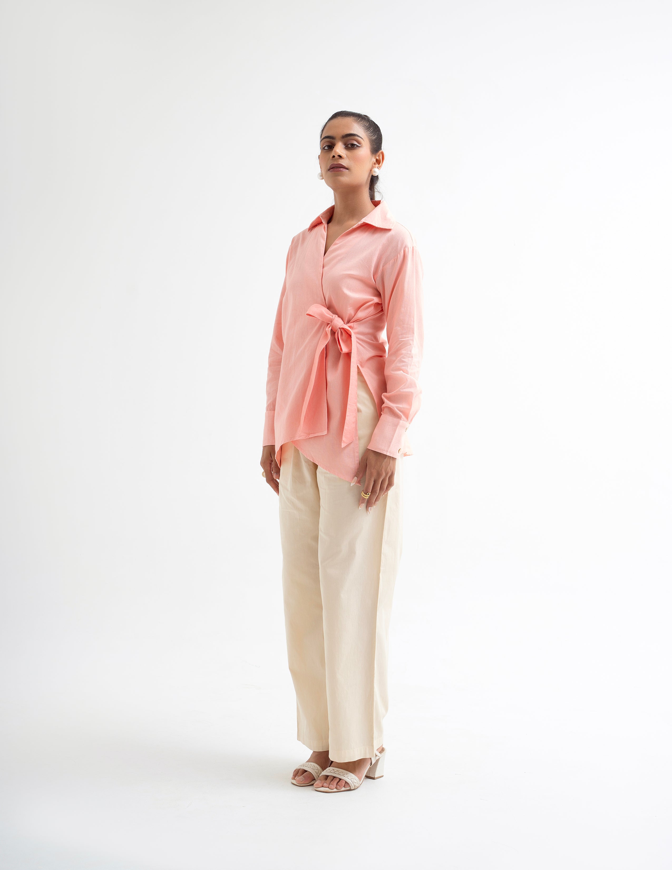 Beige Straight Leg Pants