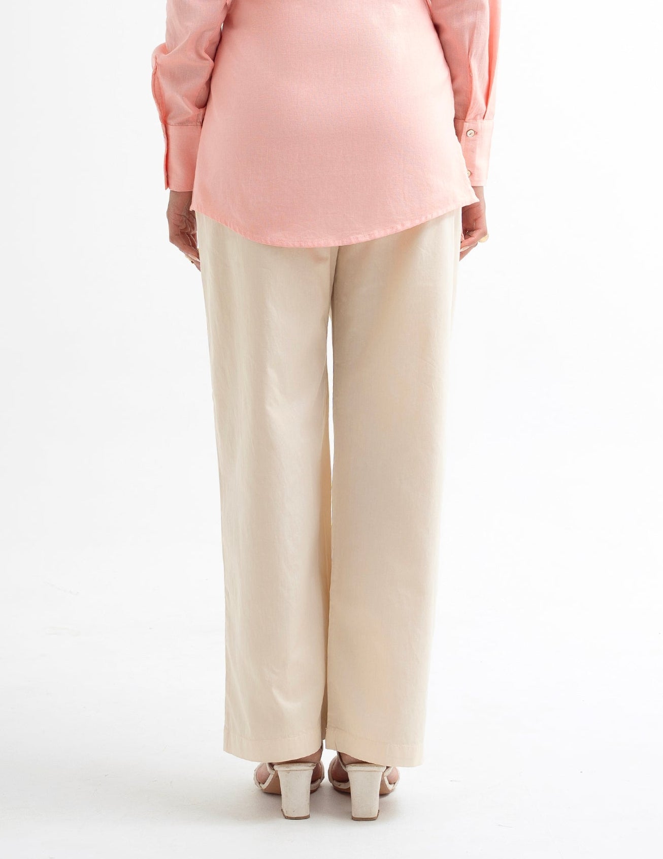Beige Straight Leg Pants