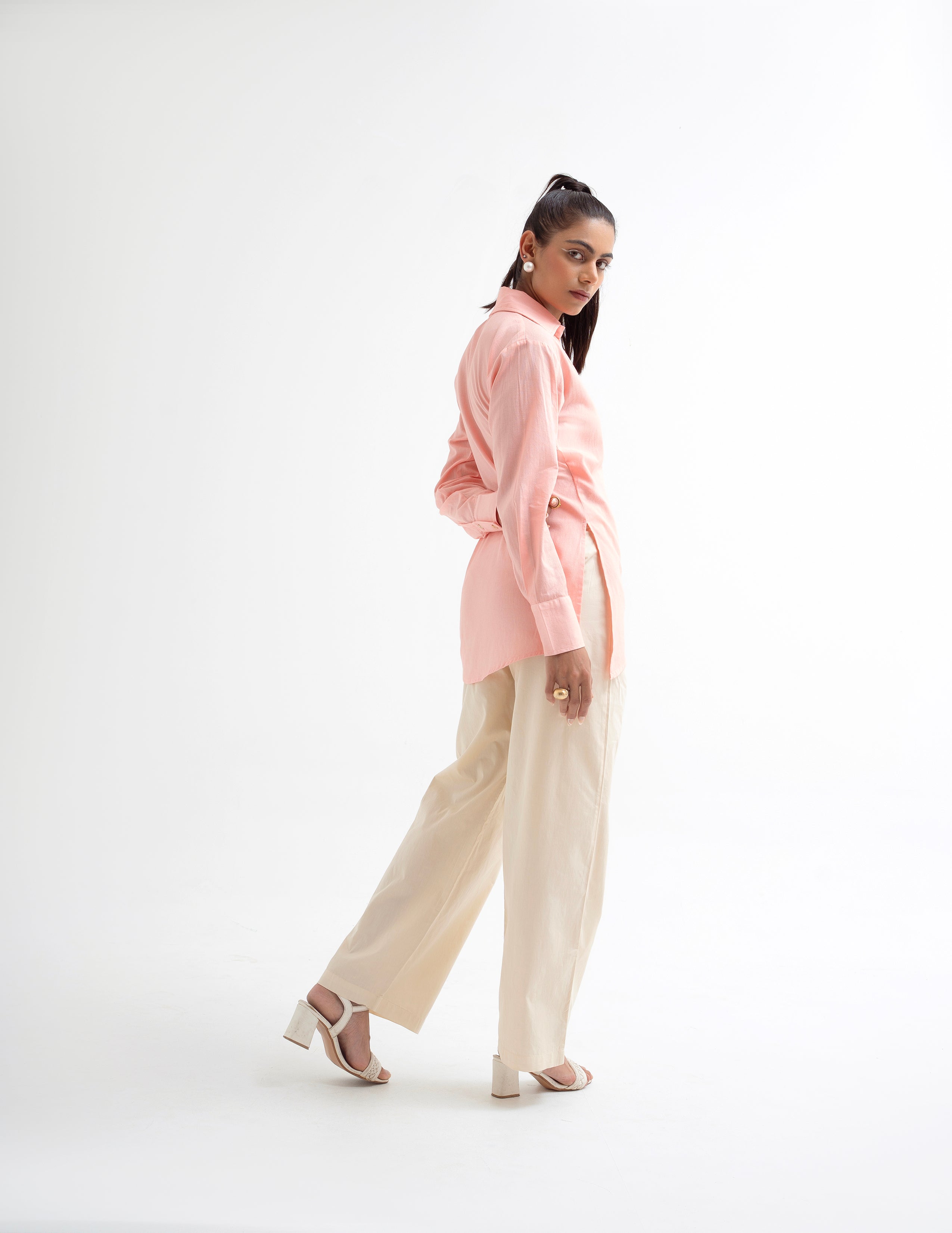 Beige Straight Leg Pants