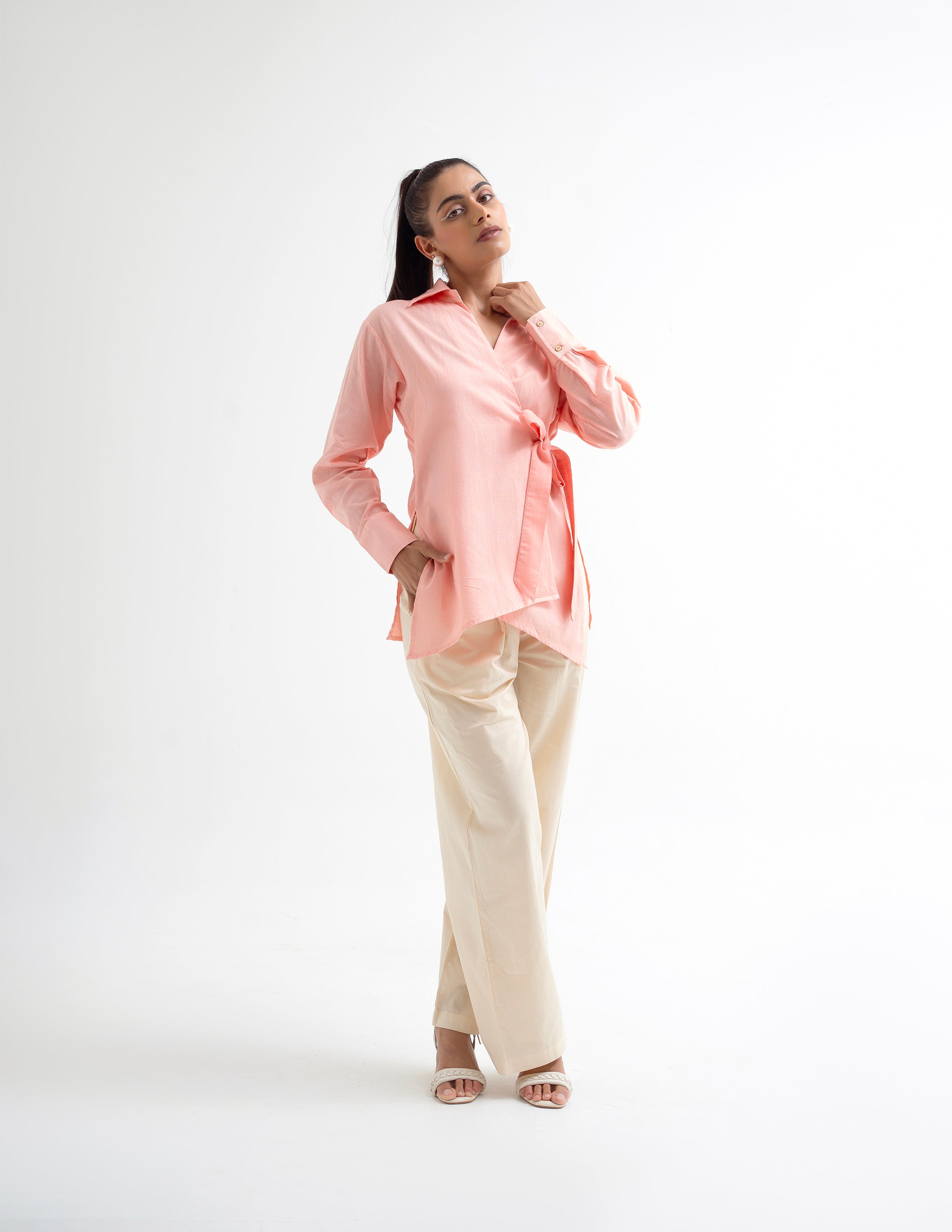 Beige Straight Leg Pants