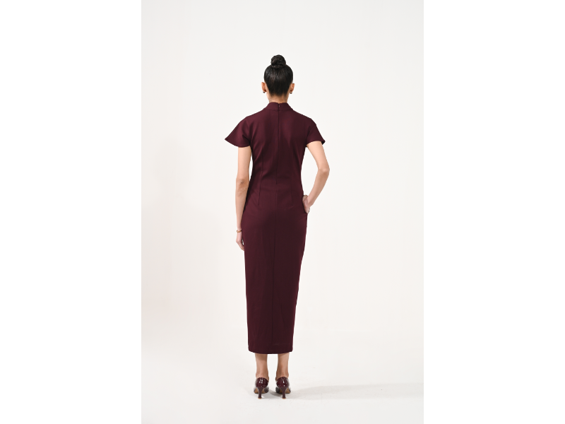 Roma Wine Slit Dress