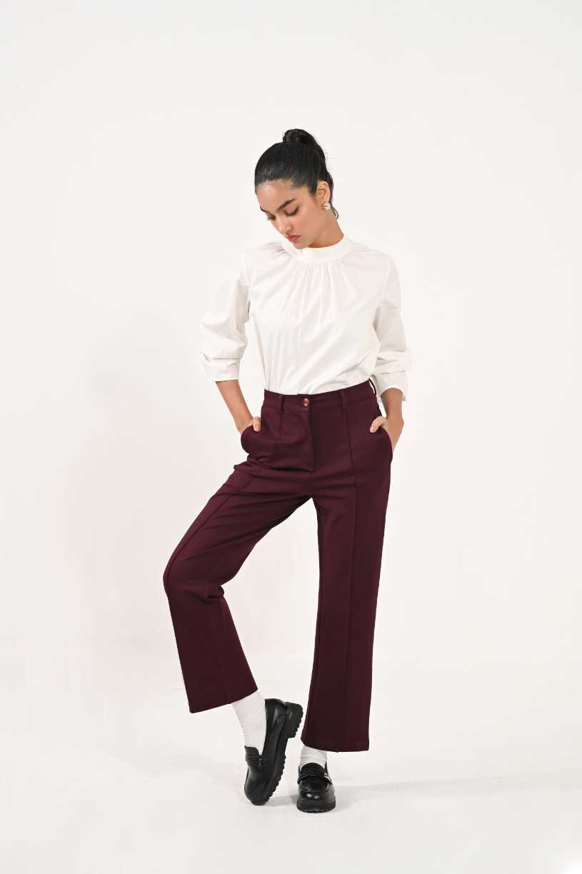 Tapered pintuck pants